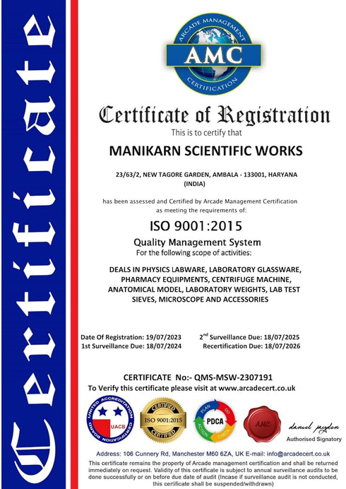 1000 ml Imhoff Cone for Sedimentation & Biofloc Test, Educational Purpose in Fish Farming