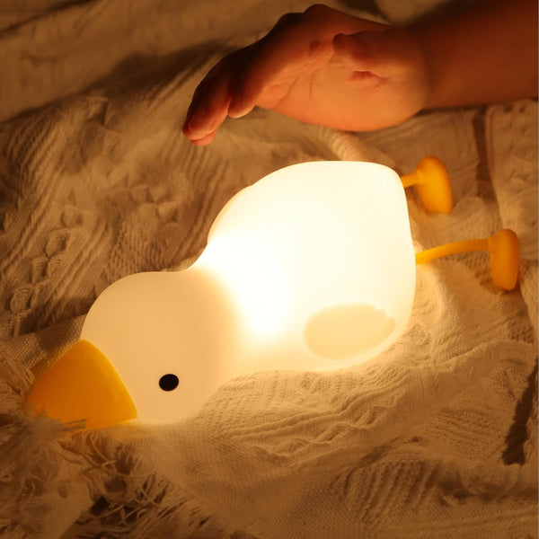 Cozy Lying Goose Night Light, Dimmable 3 Colors Night Light for Kids,