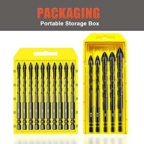 15 in 1 Concrete Drill Bit Set, 3/16" to 1/2" Inch Carbide Drill Bits for Masonry and Wood