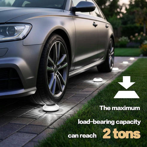Gahomlumy 8 Pack IP67 Solar Ground Lights Outdoor, Solar Powered Pathway Lights Waterproof Anti Glare Diamond Solar