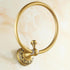 Antique Brass Towel Ring Hanger, Hand Towel Holder for Bathroom Kitchen Accessories, Wall Mounted Pattern Carving Design