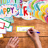 Fancy Land Happy Birthday Bulletin Board Set, Sweet Bright Color Cupcake Classroom Decoration 78 Pieces
