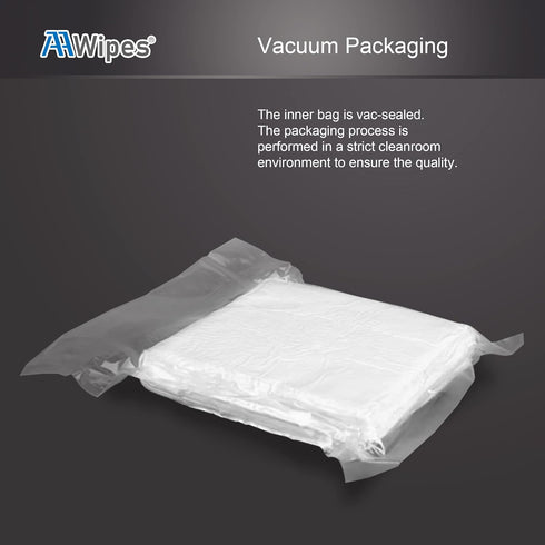 Cleanroom Cloth Wipes 6"x6" (Bag of 150 Pcs) Double Knit 100% Polyester Wipers Lint Free Cloths with Ultra-fine Filaments, Laser Sealed Edge, Class 100 Cloths, Ultra-soft Wipes