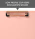 Dexas Slimcase 2 Storage Clipboard, Blush Pink with Rose Gold Clip, A4 Holder, Office Supplies, Stylish Functionality,