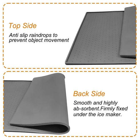 Silicone Ice Makers Countertop Mat - Waterproof with Raised Edge to Prevent Liquid Spillage, 19“x12”