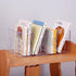 YAGELI Clear Acrylic Desk File Sorter Purse/Handbag Organizer Clutch Divider Mesh Folder Office Supplies Stand Bookshelf (3 Sections) (2Pack-4Sections) by YAGELI