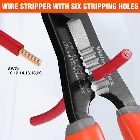 Valuemax 4-in-1 Wire Stripper Tool, Wire Cutters, Crimping Tool, Multifunctional Electrician Pliers for 10-20 AWG