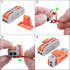 50pcs Conductor Compact Connectors Lever Wire Nut Electrical Connectors with Fixed Base for 2 Circuit Inline Splices