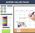 Dry Erase Calendar for Wall - 16"X12" Double-Sided Whiteboard Cork Board Combo, Small Hanging Magnetic Monthly Calendar