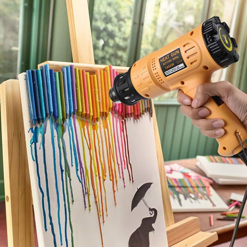 1800W 122-120250- 650Fast 4 Nozzles Paint(5.2FT) SEEKONE Heat Gun Heating Heavy Duty Hot Air Gun Kit Variable