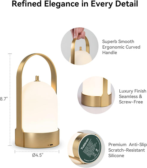 4000mAh 4-Level Dimmable Tubicen Rechargeable Table Lamp Waterproof Outdoor Lantern Portable Battery Operated Camping