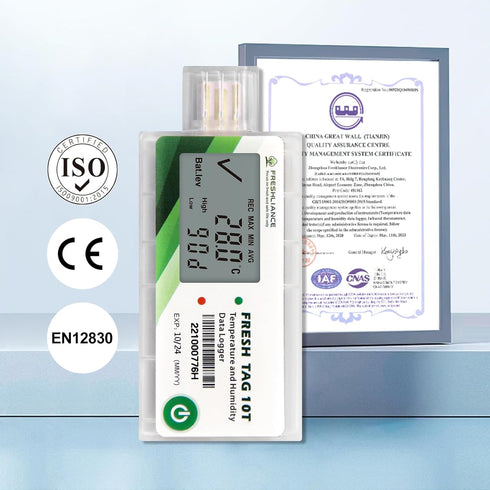 LCD Temperature Data Logger, Single Use USB Temperature Recorder with PDF or CSV Report, 65000 Readings -22?~158? High