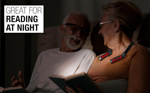 NK10 EZRED Bright ANYWEAR Neck Light for Hands-Free Lighting, Red and Black, Perfect Light for Mechanics, Camping