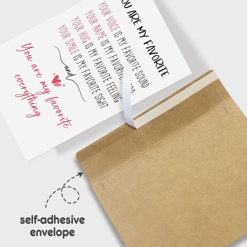Naixiwen Romantic Valentine's Day Card for Him Her, Poem Anniversary Card for Couple, Sweet Birthday Cards for Husband