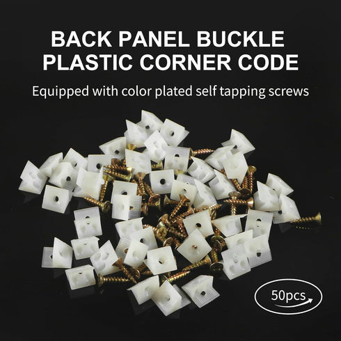Drawer Reinforcement Repair Kit for Furniture, Fixing Wedges and Brackets, 50PCS Plastic Angle Code Bracket