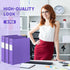Henoyso 12 Pcs 1.5 Inch Plastic Binder, Flexible 3 Ring Binders Bulk, Holds up to 8.5 x 11 Inch Paper, Purple