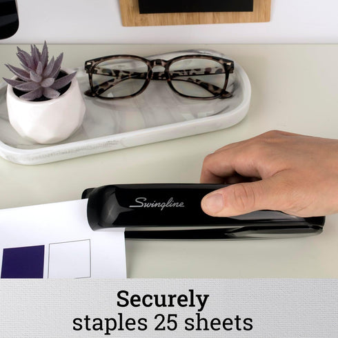 Swingline Stapler, Office Desk Stapler, 20 Sheet Paper Capacity, Durable, Heavy Duty Stapler for Office Desktop or Home Office Supplies, Black (64601) by Swingline