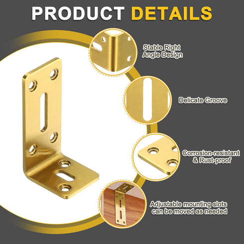 2Pcs 40 80 35mm uxcell Adjustable L-Shape Corner Brace, x x l Corner Brace Slotted Joint Right Angle Bracket