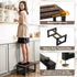 NomNest Step Stool, Height-Adjustable Wooden Step Ladder Metal Foot Stool Small Kitchen Stool Helper for Toddler