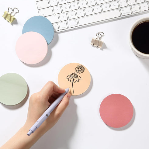 Mr. Pen Round Sticky Notes, 12 Pads, 720 Sheets, 2.8" x 2.8" Colorful Bulk Self-Stick Note Pads