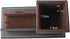 KINGFOM PU Leather Desk Organizer, Pencil Holder with Business Cards Stand, School Office Supplies Caddy - Brown