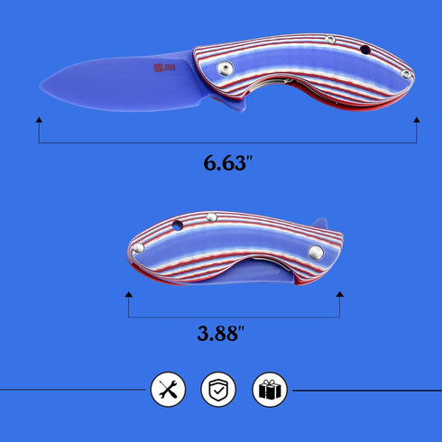G10 JIN Starry Pocket Knife, Folding Knife DIY Making Kit, Safe Fidget Toy, Knives for Kids, Blade Handle, Boy Scout