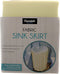 Diamond Stitch Fabric Bathroom Sink Skirt, Waterproof Utility Sink Cover Fits Standard Size Sinks for Storage (Beige)