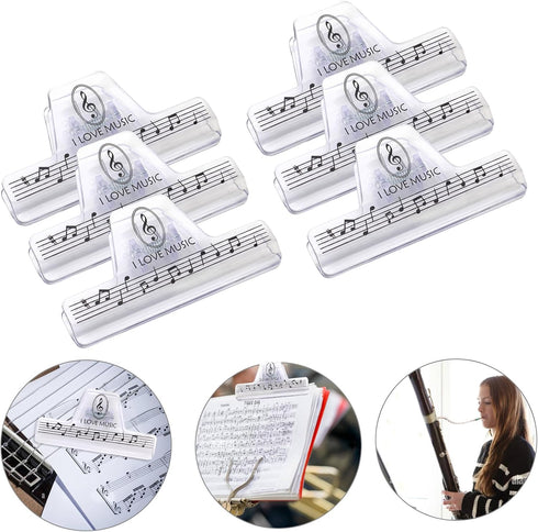 KingPoint Packaging Music Note Clips Plastic Sheet Clips Book Clips Clamps Clips Stationary Clips Perfect Document