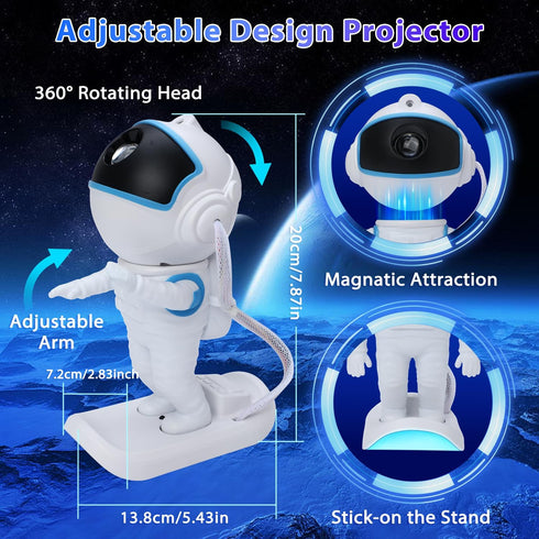 Proran Astronaut Galaxy Projector, Star Projector, Night Light for Kids with Timer and Remote, Room Decor, Galaxy