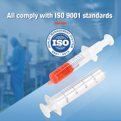 20 PCS 20 ml Plastic Syringe with Measurement, Slip Tip for Scientific Lab Injection and Refilling