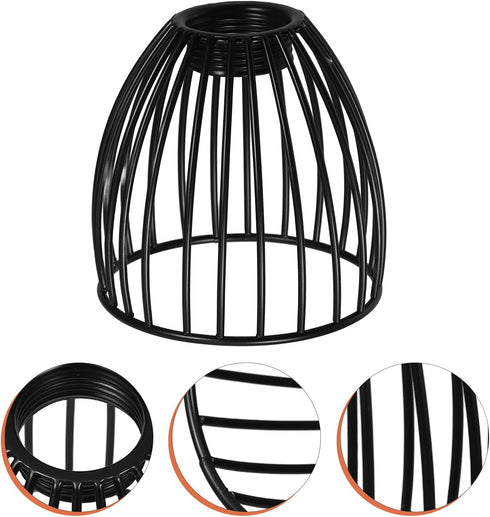Set 2 Cozy Uonlytech Metal Bird Cage Lampshade of Small Drum Lamp Shades for Table and Floor Lamps with Diy Design Home