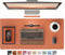 RENMTURE PU Mouse Pad, Faux Leather Large Desk Pad, Non-Slip Waterproof Gaming Desk Blotter (36"x17", Orange)