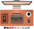 RENMTURE PU Mouse Pad, Faux Leather Large Desk Pad, Non-Slip Waterproof Gaming Desk Blotter (36"x17", Orange)