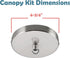 Aspen Creative 21510-41, 4-3/4" 7/16" Contemporary Chandelier & Light Fixture Canopy Kit w/Collar Hook, Brushed Nickel
