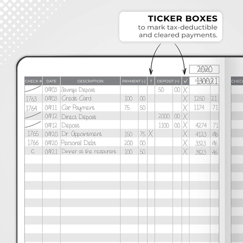 Clever Fox Check Register Book - Deluxe Transaction Register, Accounting Ledger Book for Personal and Work Use