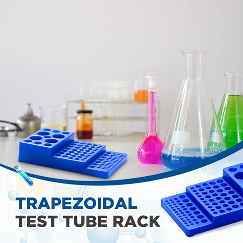 Multifunctional Test Tube Vial Rack, Trapezoidal Centrifuge Sample Bottles Rack, Stackable Vial Holder for 0.2ml-50ml