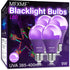 4 Pack A19 LED Black Light Bulbs, 9W (100W Equivalent) E26 Base, Dimmable Black Lights for Halloween
