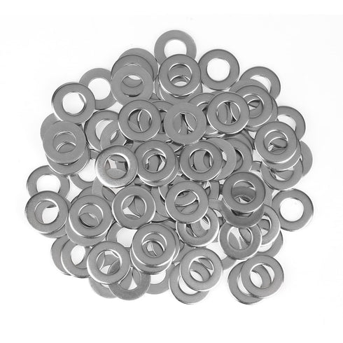 1/4 Inch Flat Washer - 304 Stainless Steel Flat Washers, 100 Pieces