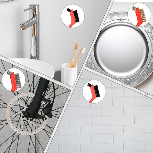 JJUNW 8Pcs Set, Set Nylon Cleaning Brushes, Steel Wool Brush, Crevice Cleaning Brushes Wire Brush Detailing Brushing