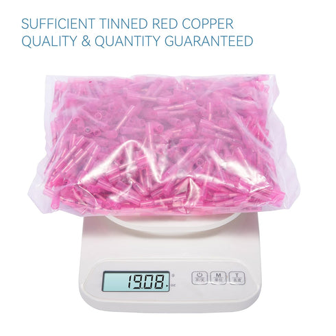HKS 500 PCS Heat Shrink Butt Connectors - Red 22-16 AWG Electrical Connectors for Automotive Marine Use