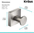 Kraus Ventus Bathroom Robe and Towel Hook, Brushed Nickel Finish, KEA-17701BN by Kraus