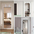 Adjustable Over-The-Door Mirror Hanger Set with Protective Lining, 2 Mirror Hook Brackets (Mirror Not Included) - White