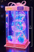 Aladdinas LED Teddy Bear Night Light, Holographic Iridescent Design, Nursery Decor Display Box with Ribbon (Bunny