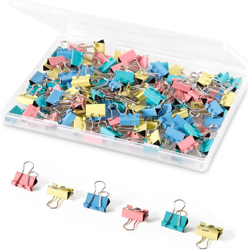 Ufmarine 120 Pcs Mini Binder Clips 15mm, Colored Small Binder Clips for Office