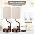 Set 2 3 Bedside Table Lamps for Bedroom of - Beige Nightstand Lamp with AC Outlet Charging Port and USB A C, Color