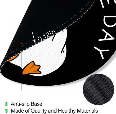 Funny Duck Work Mouse Pad - Small Round Mouse Pads for Desk, Mini Travel Mousepad for Wireless Computer Laptop, Office