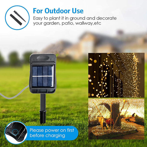 YITING 10 Strands 200 LEDs Solar Powered Twinkle Firefly Bunch Lights, 8 Modes Fairy String Lights for Outdoor