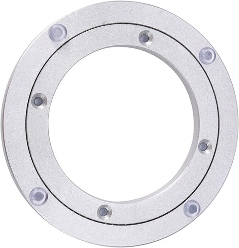 ChiweiJ (8 inches*H8.5MM) Heavy Duty Aluminium Alloy Rotating Bearing Plate, Round Table Turntable for Dining Cake