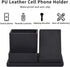 Black Pu Leather Desk Pen/Pencil Organizer with 3 Compartments, Multi-Function Storage Box for Office Supplies