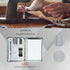 Glossy Silver Eco-Friendly Leather A4 Portfolio, Zipper, 5 Card Slots, 1 iPad and 1 Cell Phone Pockets, 3 Ring Binder